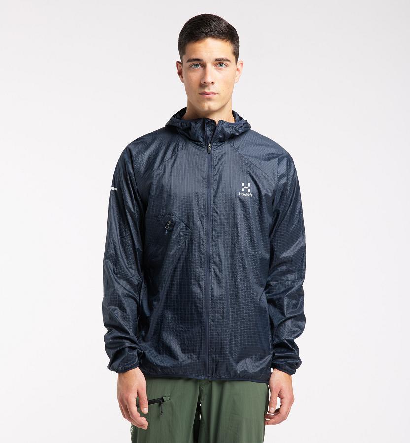 Haglöfs Mens L.I.M Shield Comp Windbreaker Dark Blue New Zealand 37819FEGD